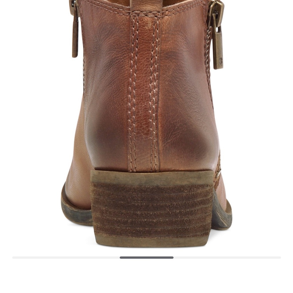 Lucky Brand size 8.5 Basel Toffee Brown Leather Ankle Booties - Picture 15 of 16